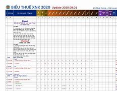 Biểu Thuế Xuất Nhập Khẩu 2020 Excel 365 Download Free Download